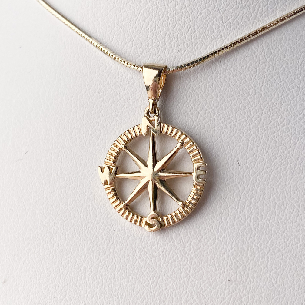 Žluté zlato přívěsek KOMPAS